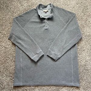Tommy Bahama Reversible Gray 1/4 Snap Pullover Sweater Men's XLT Big & Tall